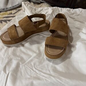 Via Spiga Tan Platform Sandals